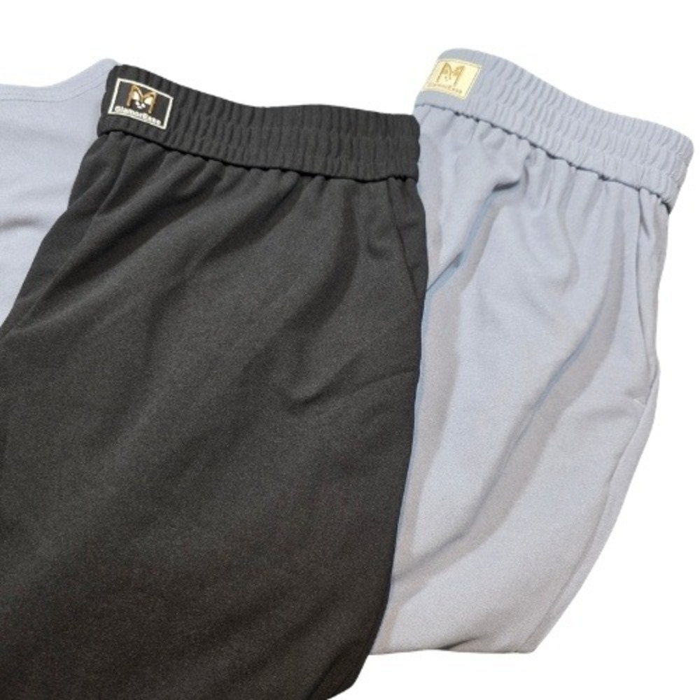 2 Pr XL Petite Black Gray Wide Leg Career Pants High Waist Stretch Elastic Waist